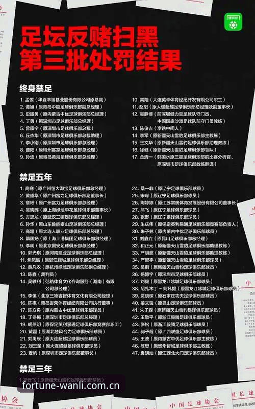 中国足协第三批禁足名单深度解析：17人终身禁赛背后的行业震荡与生存法则